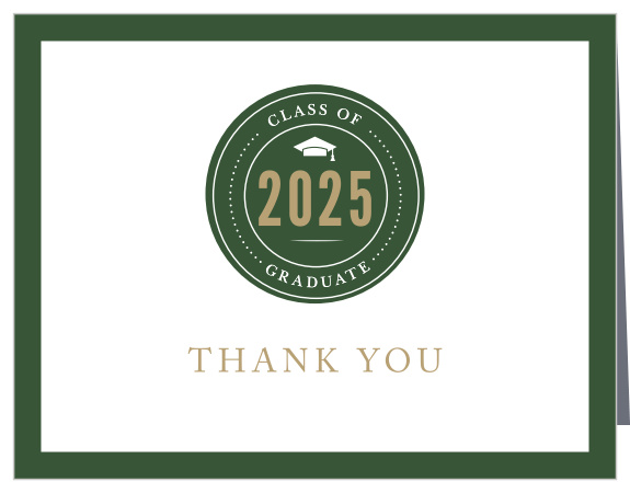 With a gorgeous green emblem decorating the center of our School Pride Graduation Thank You Card, they're a perfect pick for expressing your appreciation.
