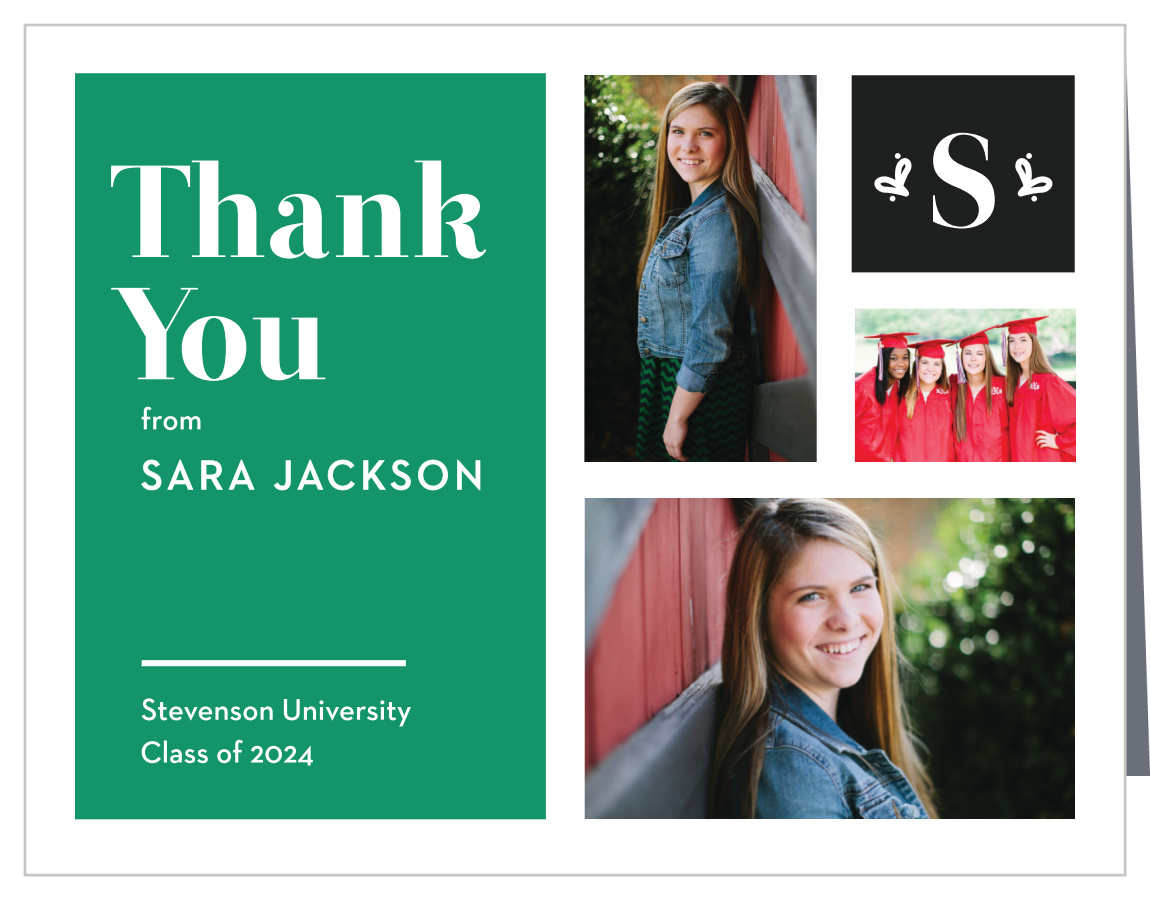 Color Blocked Graduation Thank You Cards