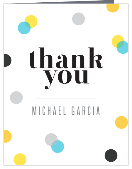Our Big Confetti Graduation Thank You Card is the perfect match for your Big Confetti Graduation Invitations!