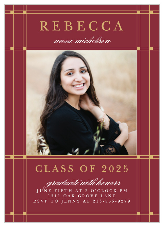 Our stunning Arts & Crafts Graduation Invitations are awash in subtle scripts, bold prints, and artfully placed gold-foil marks.