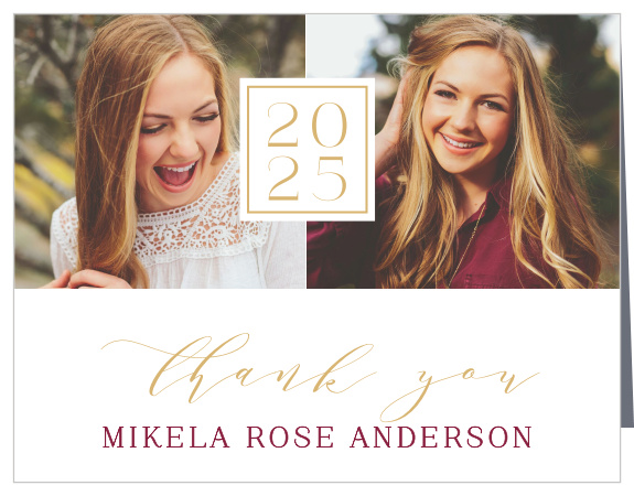 Our Framed Shots Graduation Thank You Card is designed for you to show off! 