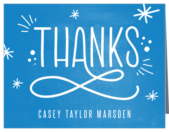 Flourishing Future Graduation Thank You Card is everything you need to. Express your gratitude in a flowing script, surrounded by shooting stars and on a lovely blue background.