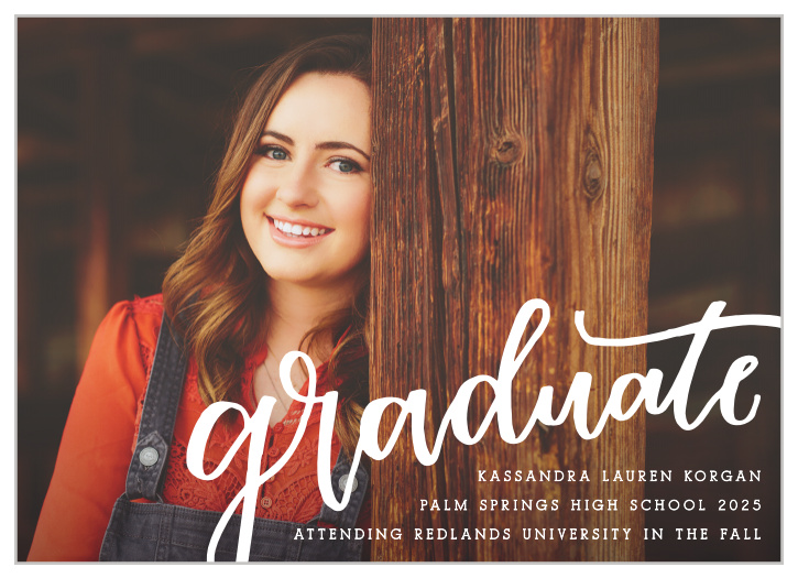 Our Handwritten Graduate Graduation Announcements are the perfect choice for your graduate.