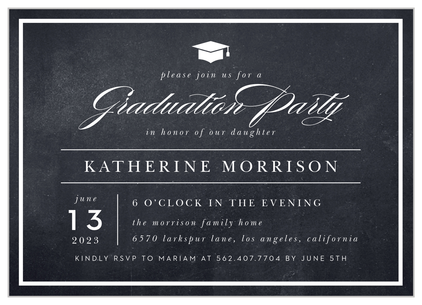 Modern Blackboard Graduation Invitations