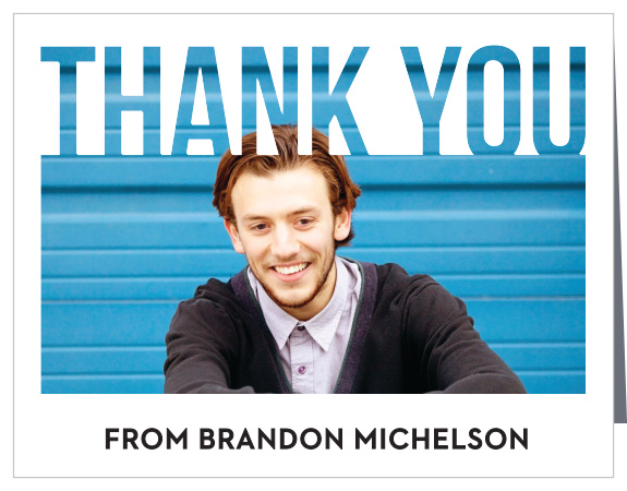 Impress your friends and family with our modern Knock Out Graduation Thank You Card. 
