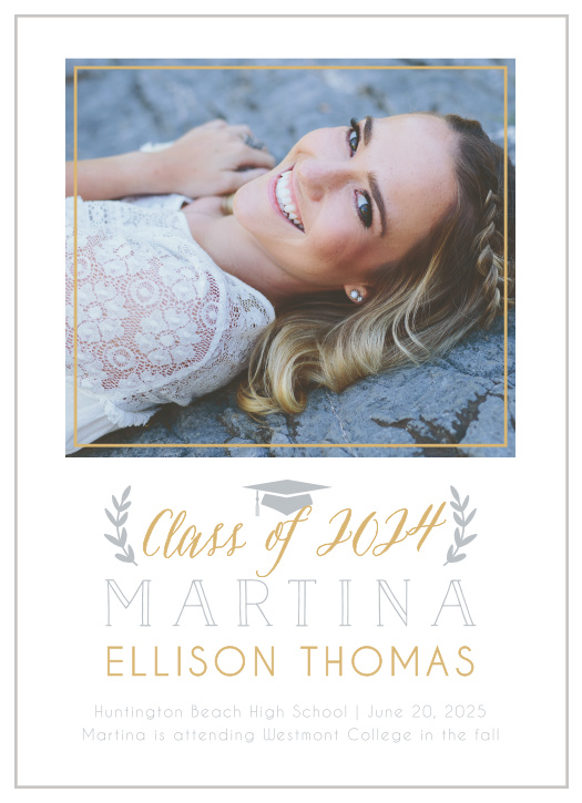 Choose our stylish Class Laurels Graduation Announcements to outline your success.