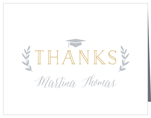 Choose our stylish Class Laurels Graduation Thank You Card to show off your gratitude.