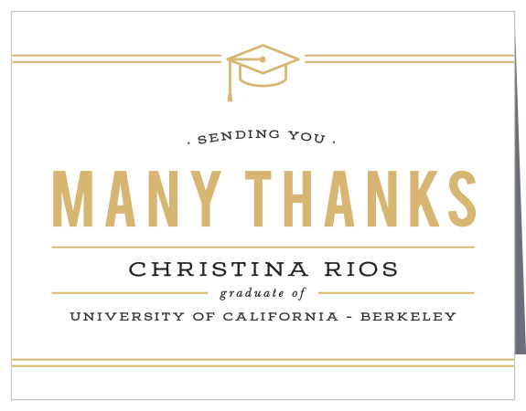 Our Linear Divide Graduation Thank You Card is a great match to our Linear Divide Graduation Invitations! 