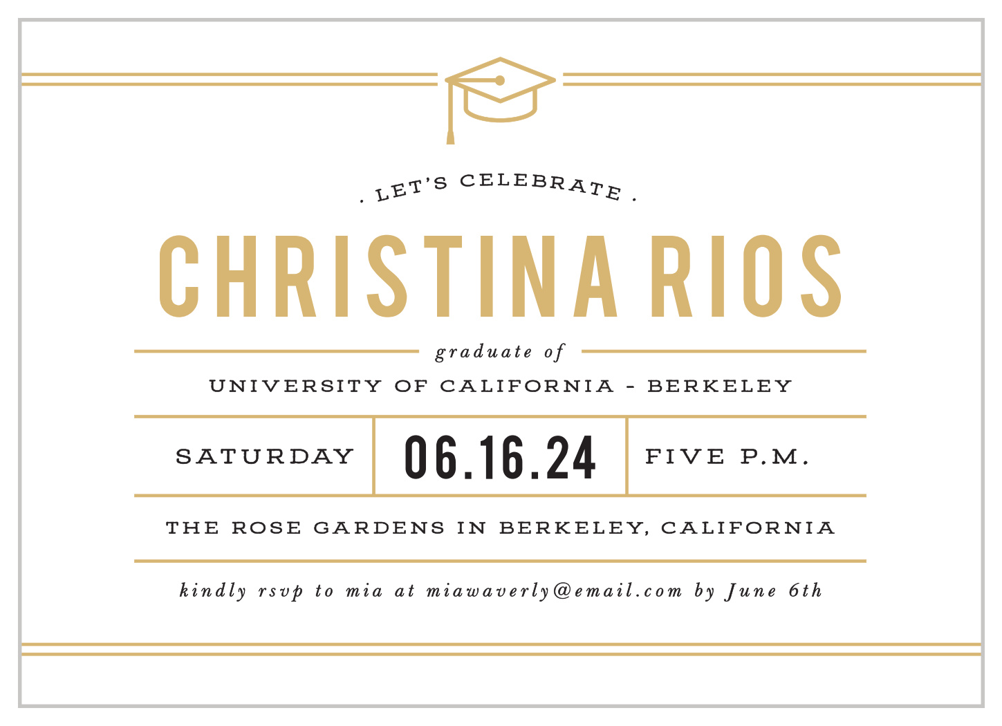 Linear Divide Graduation Invitations by Basic Invite