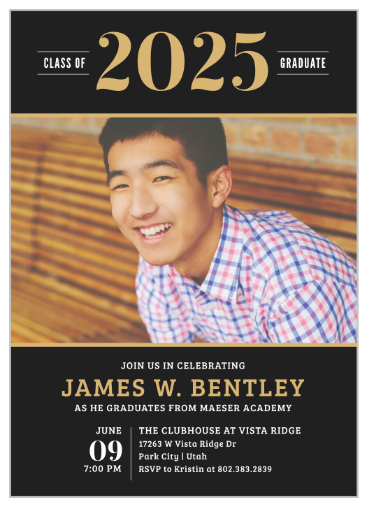 Invite everyone you love to celebrate your accomplishments with you with our Bold Success Graduation Party Invitations. 