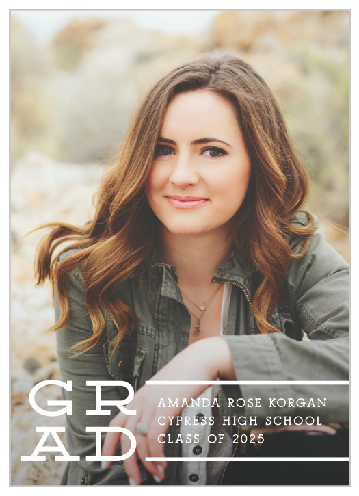 Our Minimal Grad Graduation Announcements are great for notifying friends and family about this important event in your graduates life!