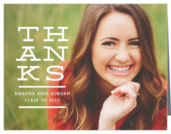 Our Minimal Grad Graduation Thank You Card is perfect for expressing your gratitude!