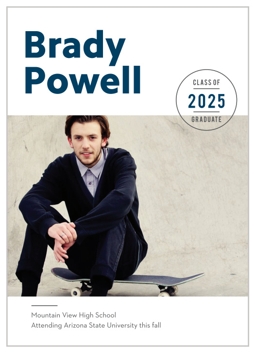 Choose our Modern Editorial Graduation Announcements to send out to your friends and family. 