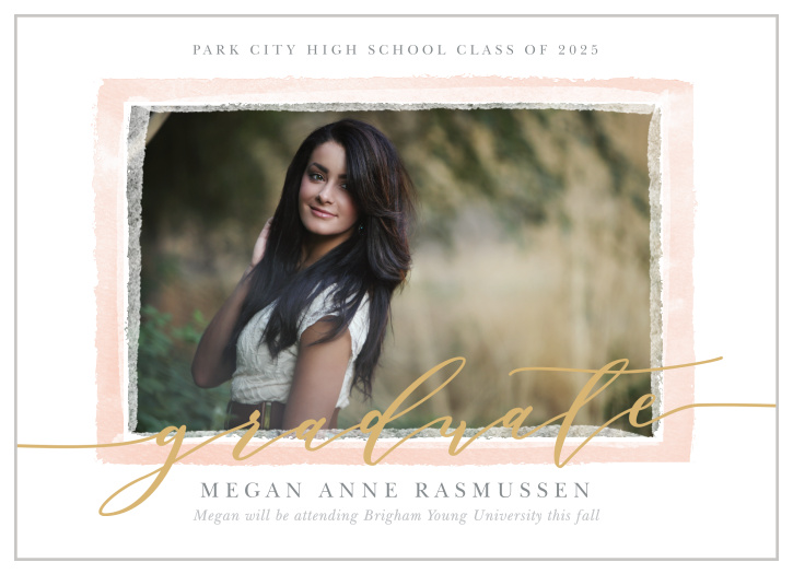 The Painted Border Graduation Announcements sport a a few painted layers of different transparencies to border your photo.