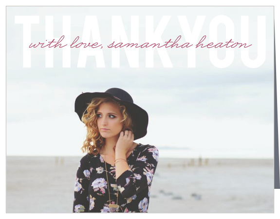 Let your photo be the main design for our Modern Year Graduation Thank You Card. 