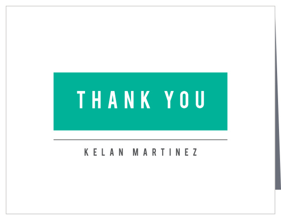 Our Modern Tag Graduation Thank You Card is simple and clean, using only a splash of color with a minty green tag stating your class gratitude for its design.