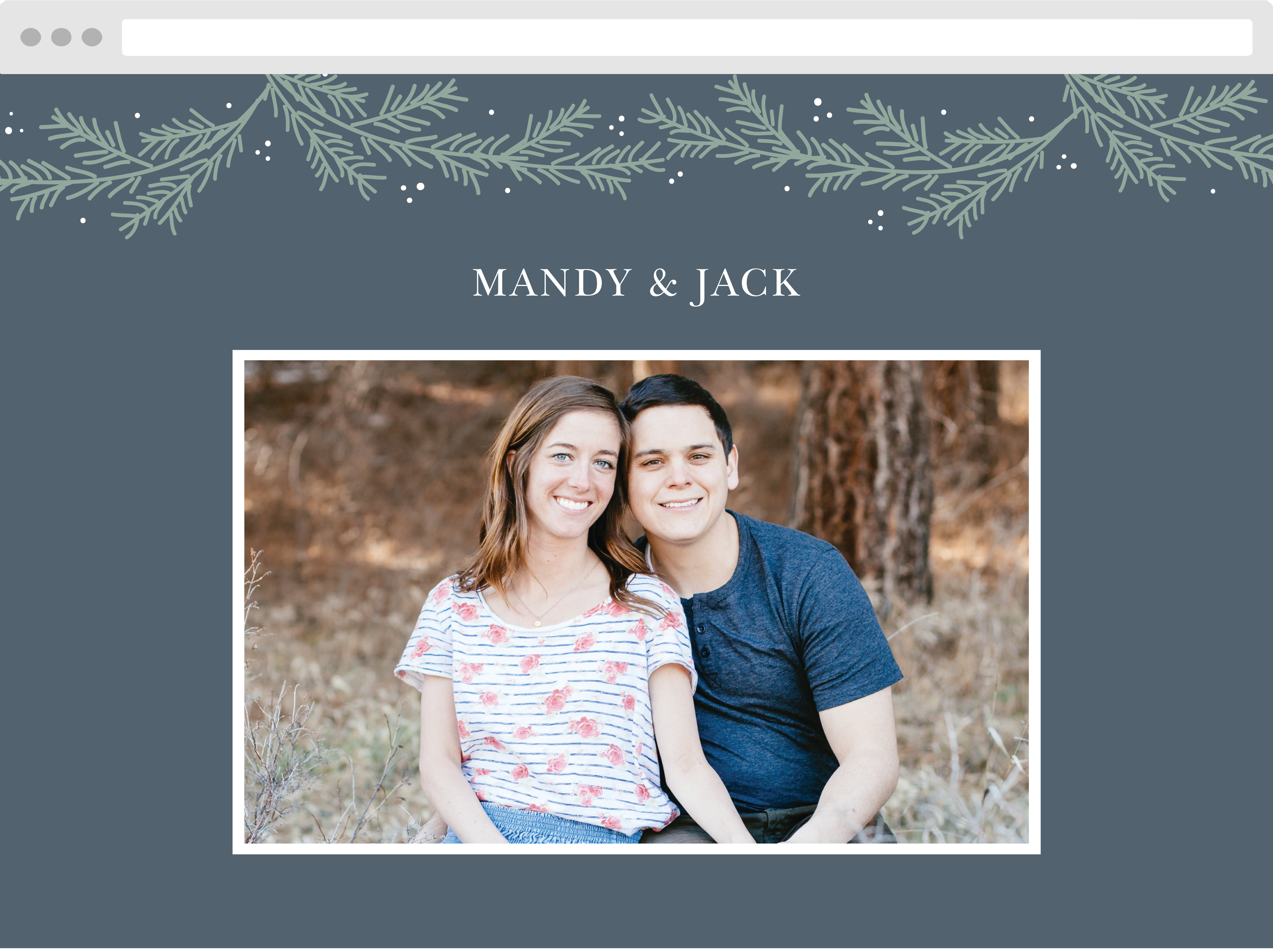 Evergreen Wreath Wedding Website