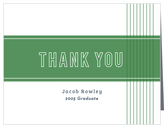 Go for a more traditional design with our School Banner Graduation Thank You Card.