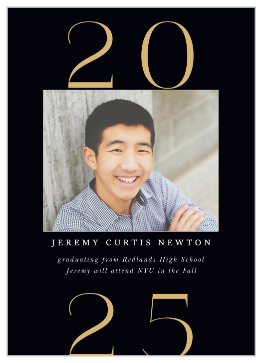 Go for a classic design with our Shiny Numerals Graduation Announcements. 