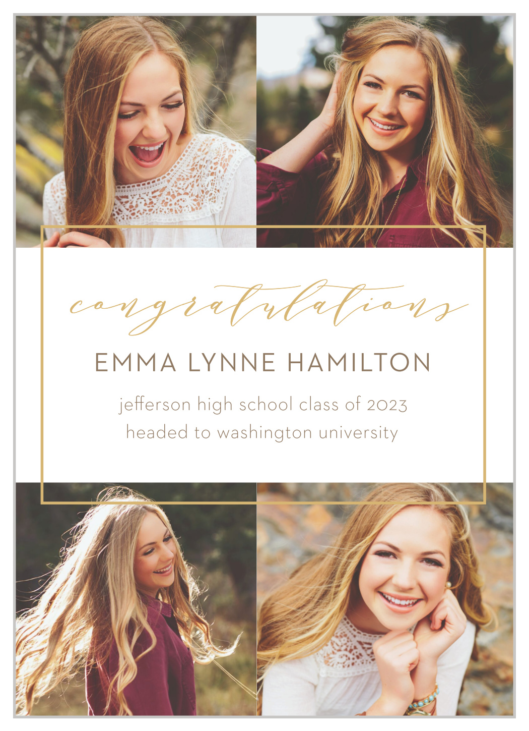 Simply Framed Graduation Announcements