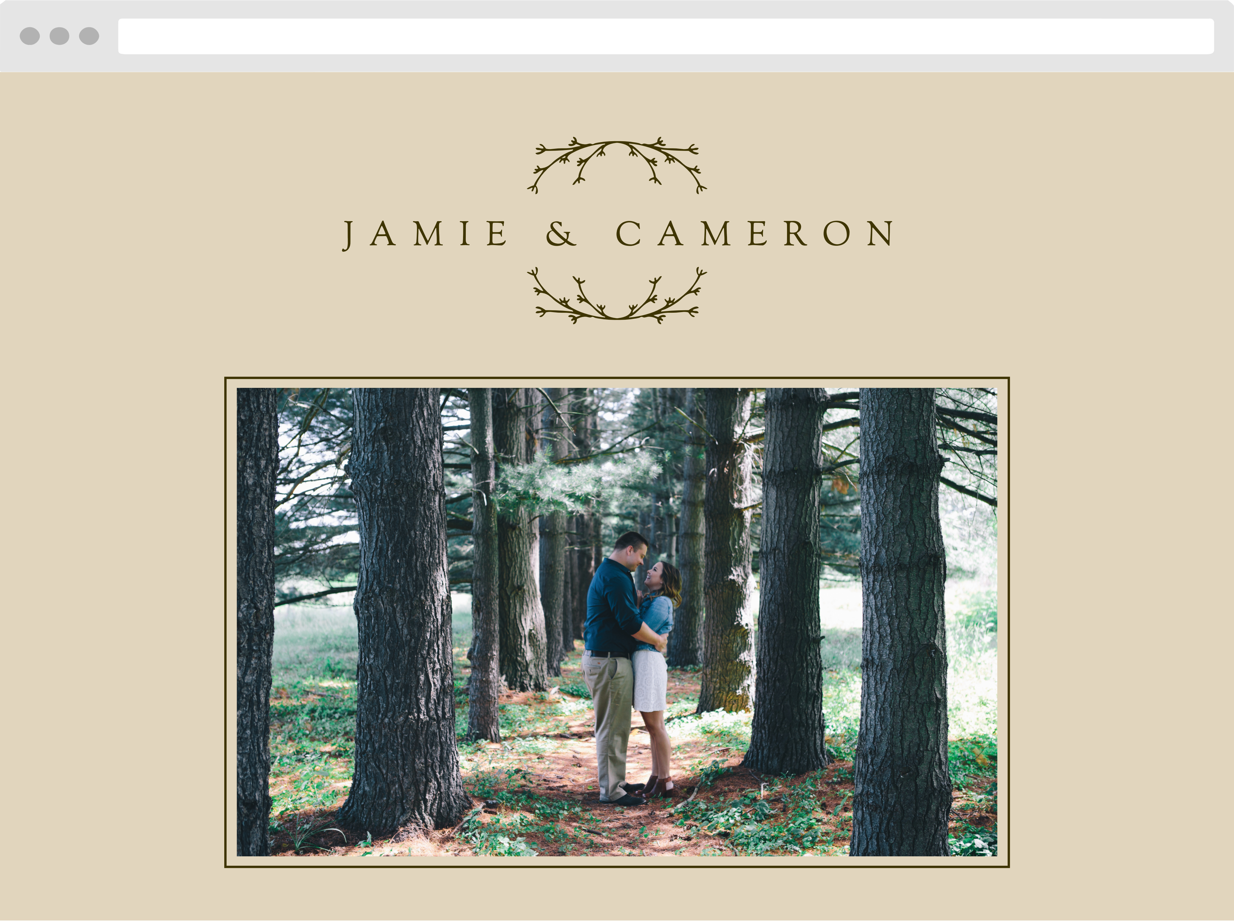 Charming Twig Wedding Website
