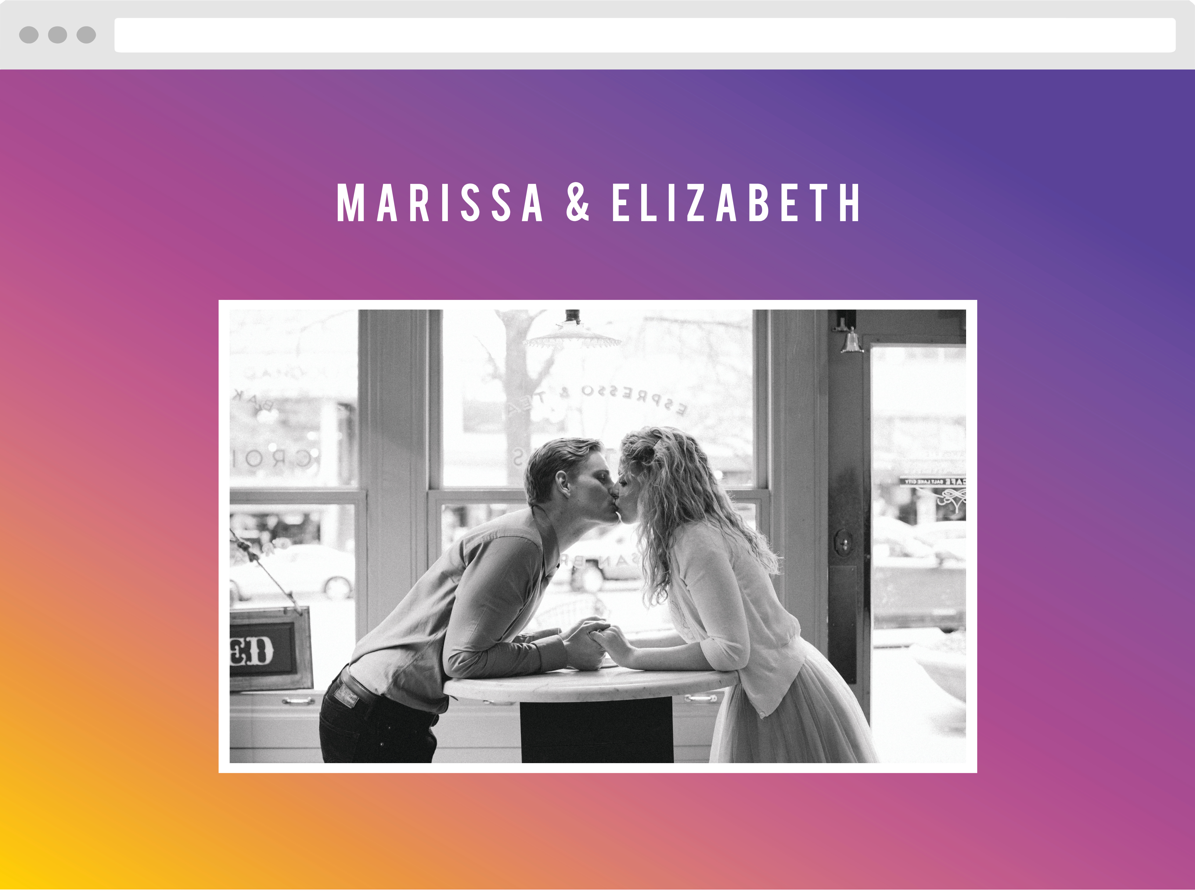 Rainbow Ombre Wedding Website