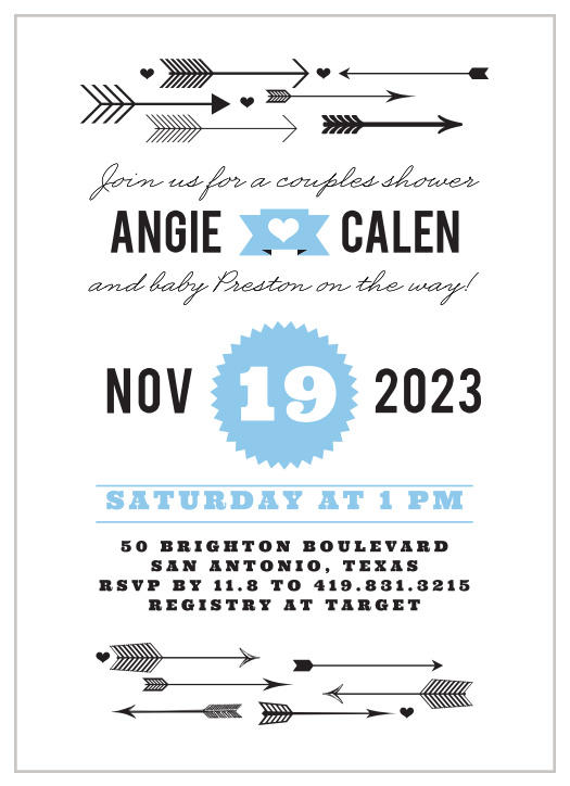 Stand out with this unique and adorable baby shower invitation. It's modern, it's fresh, it's welcoming, it's fun!