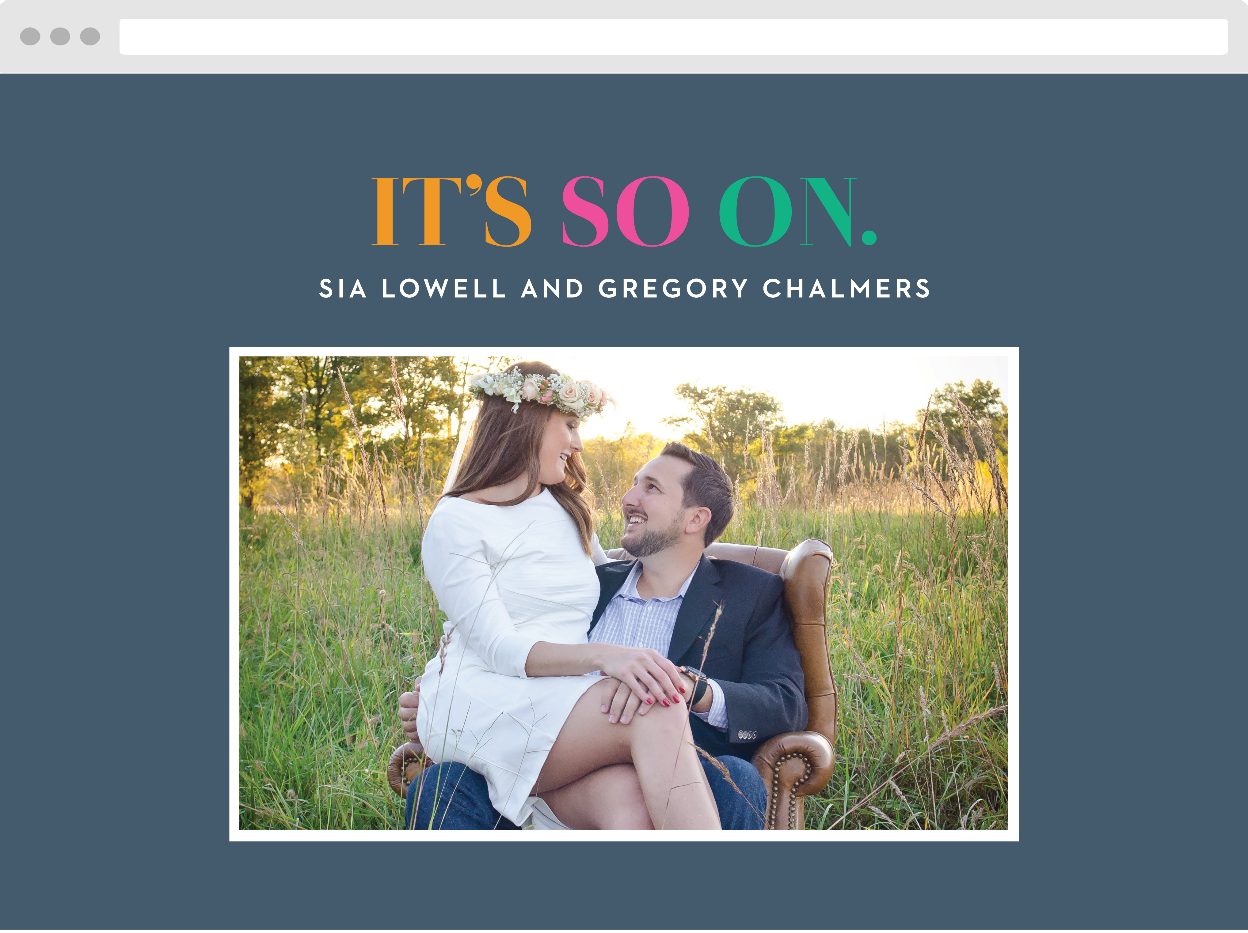 It's On Wedding Website