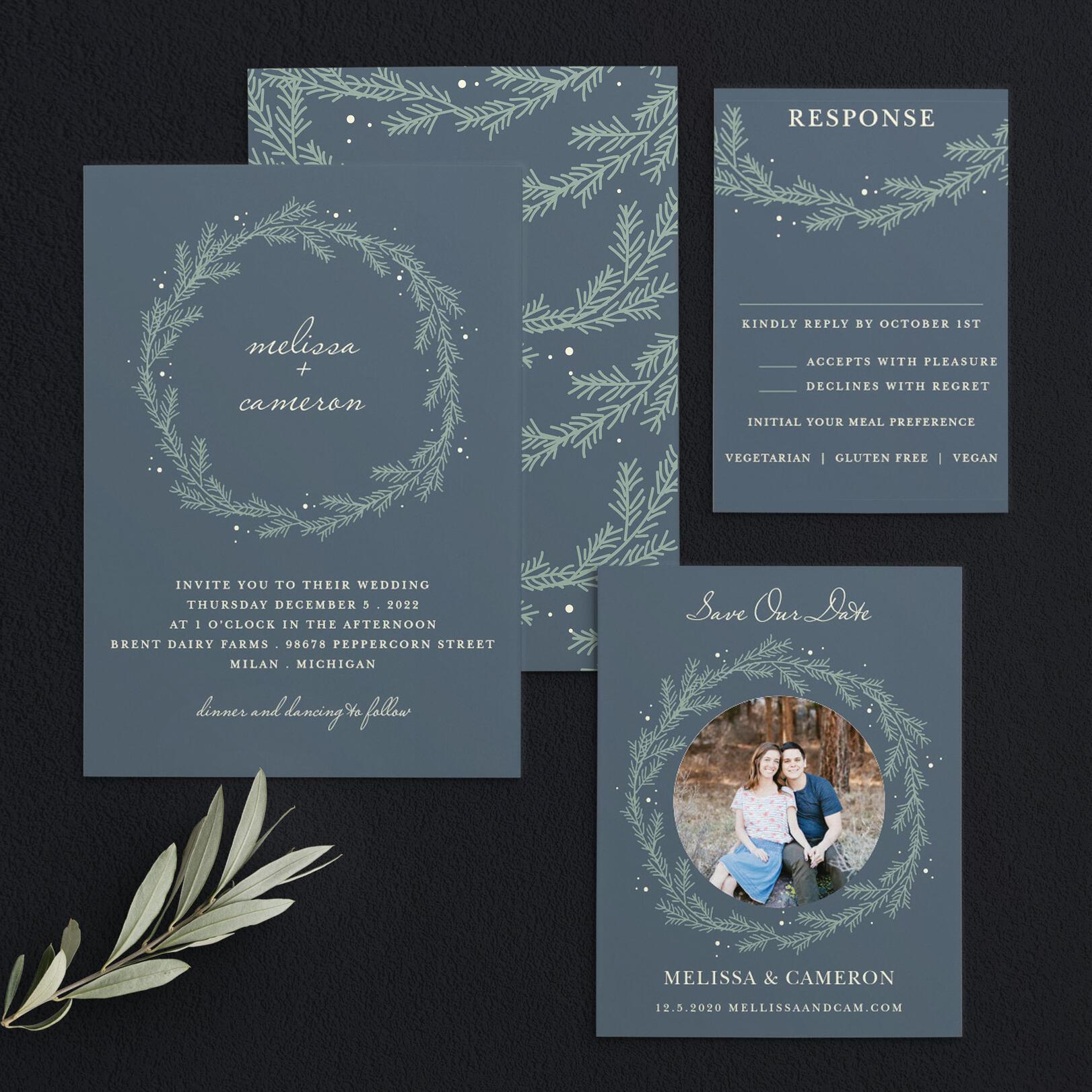 Evergreens Wedding Invitation