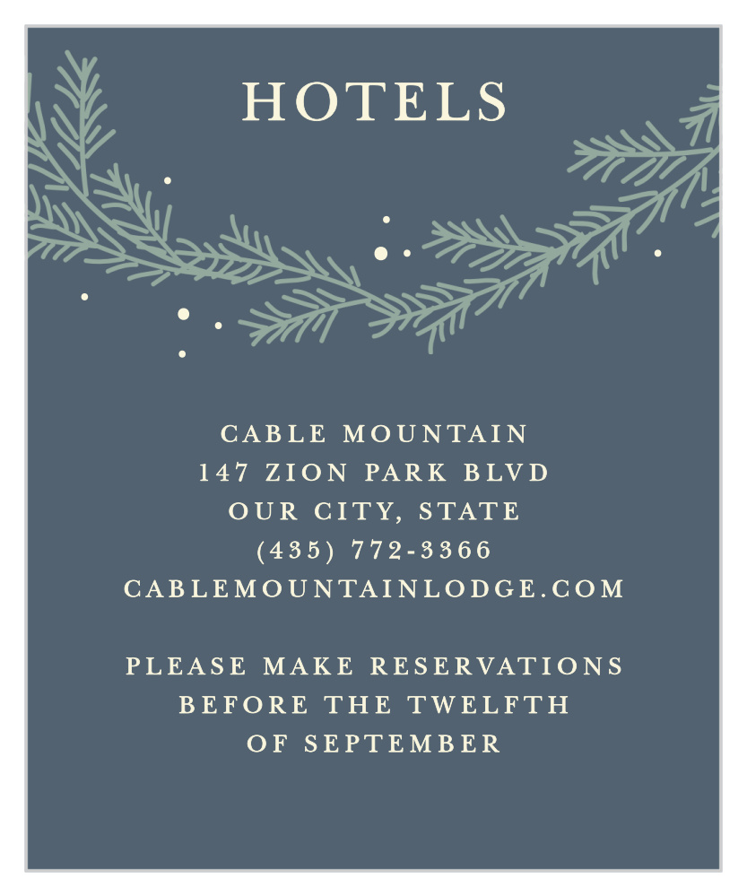 Evergreen Wreath Accommodation Cards