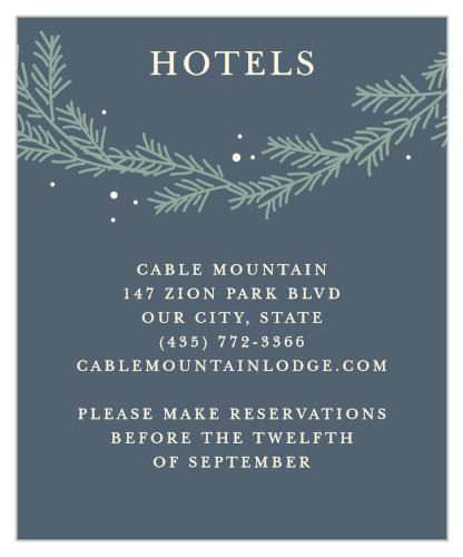 Recommend only the best local hotels to your guests with our stunning Evergreen Wreath Accommodation Cards.