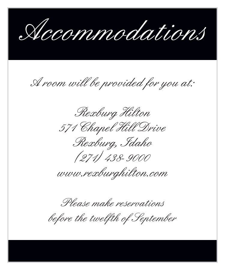 Forever Chic Accommodation Cards