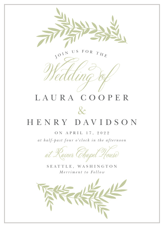 Enjoy the company of your friends and family when you use our Blissful Boughs Wedding Invitations to invite them.