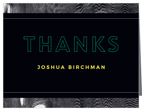Our Neon Glitch Graduation Thank You Card is a retro marvel!