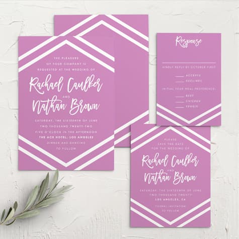 Cheeky Chevron Wedding Invitations