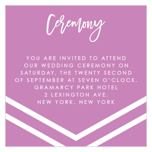 Our Cheeky Chevron Ceremony Cards utilize the same gorgeous design and color scheme as several other cards in the Cheeky Chevron wedding suite.