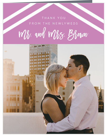 Our Cheeky Chevron Thank You Cards utilize the same gorgeous design and color scheme as several other cards in the Cheeky Chevron wedding suite.