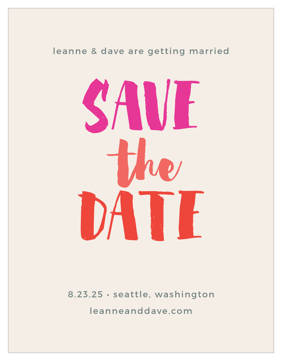 Bright Lettering Save the Date Cards