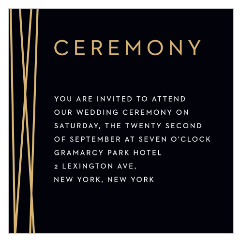 Our Cross Over Ceremony Cards utilize the same gorgeous design and color scheme as several other cards in the Cross Over wedding suite.