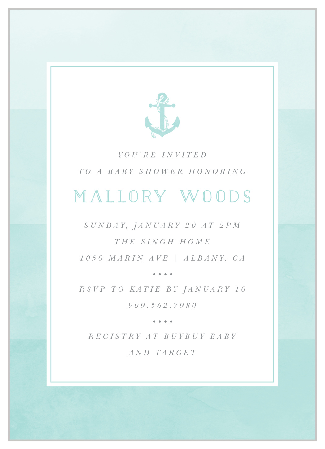 Baby Anchor Baby Shower Invitations
