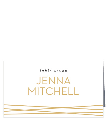 Our Cross Over Place Cards utilize the same gorgeous design and color scheme as several other cards in the Cross Over wedding suite.