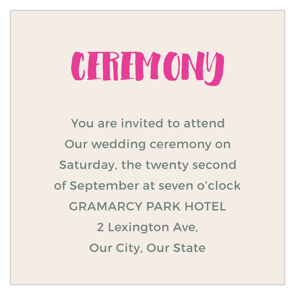 Bright Lettering Ceremony Cards