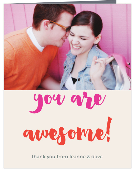 Our Bright Lettering Wedding Thank You Cards utilize the same gorgeous design and color scheme as several other cards in the Bright Lettering wedding suite.