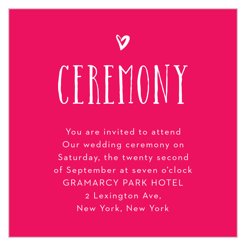 Cupid's Keys Ceremony Cards