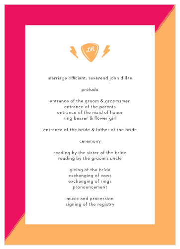 Our Cupid's Keys Wedding Programs are the perfect choice for ensuring that your guests can follow along with the moments and members of your wedding ceremony.