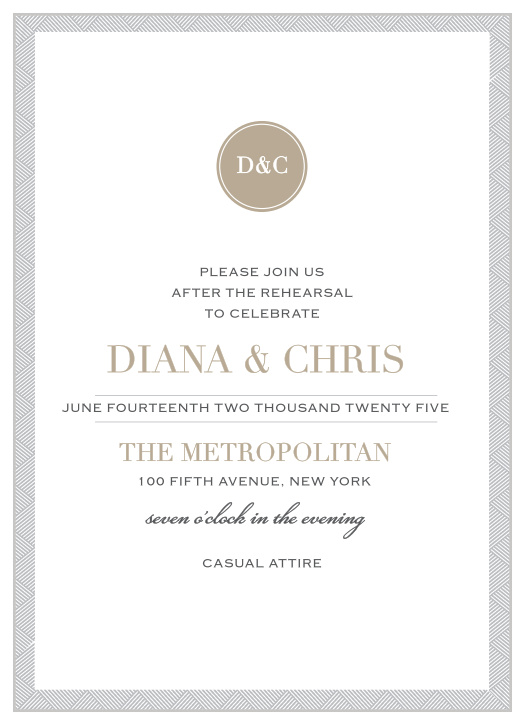 Our Simply Modern Rehearsal Dinner Invitations are straightforward and ultramodern.