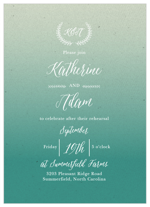Our Rustic Ombre Rehearsal Dinner Invitations are perfect for gathering your friends and family together for a wedding test run.