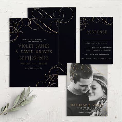 Shining Swirls Wedding Invitations