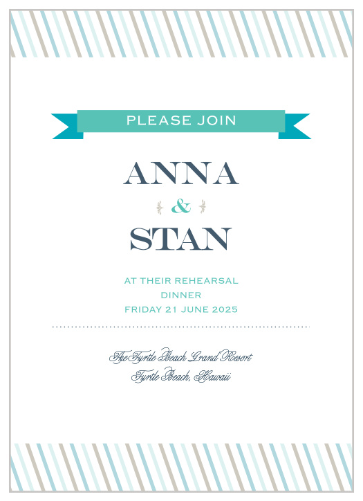 All aboard! This delightfully cute wedding invitation in the style of a boarding pass is perfect for your wedding.