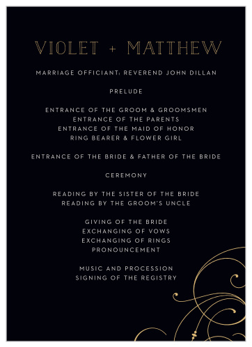 Shining Swirls Wedding Programs